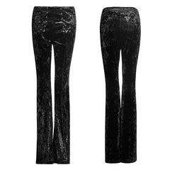 PK-104 Fancy Design Flower Velvet Women Flared Gothic Pants?-??Punk Rave Clothing