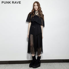 PQ-159 Transparent Double Mesh Fabric Girls Lovely Two-pieces Gothic Dresses?-??Punk Rave Clothing