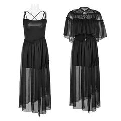 PQ-159 Transparent Double Mesh Fabric Girls Lovely Two-pieces Gothic Dresses?-??Punk Rave Clothing