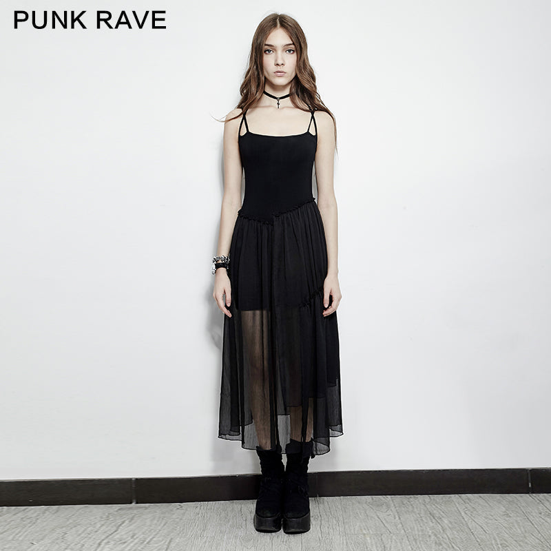 PQ-159 Transparent Double Mesh Fabric Girls Lovely Two-pieces Gothic Dresses?-??Punk Rave Clothing