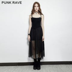 PQ-159 Transparent Double Mesh Fabric Girls Lovely Two-pieces Gothic Dresses?-??Punk Rave Clothing