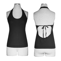 PT-110 black Custom Camisole Punk Vest With Bare Back?-??Punk Rave Clothing