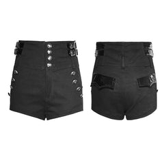 K-272 New Summer Design Military High-waist Versatile Short Punk Pants?-??Punk Rave Clothing