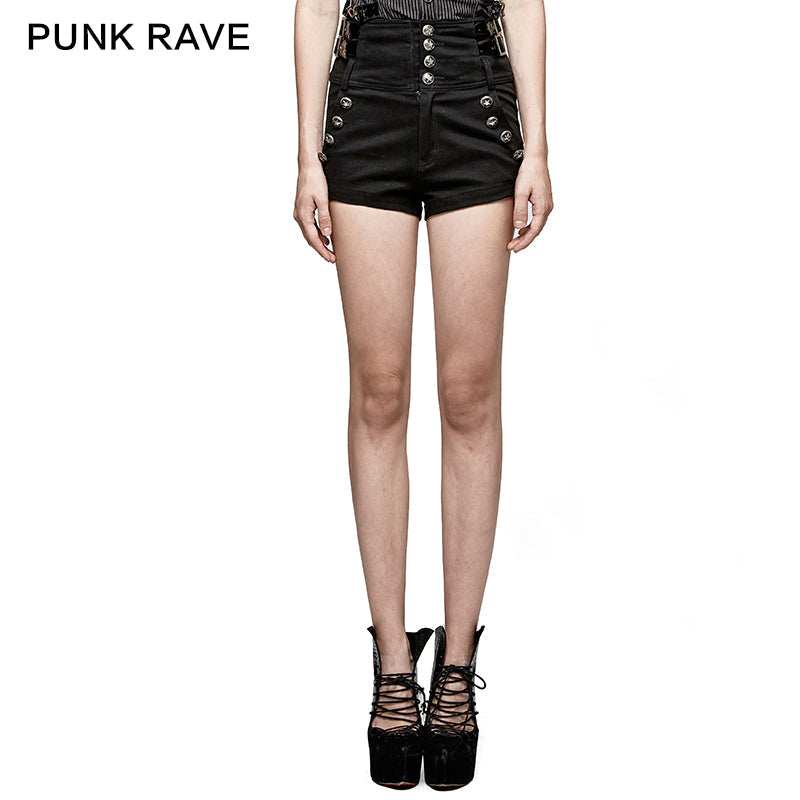 K-272 New Summer Design Military High-waist Versatile Short Punk Pants?-??Punk Rave Clothing