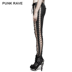 K-274 New Unique Design Vertical Striped Binding Side Punk Pants?-??Punk Rave Clothing