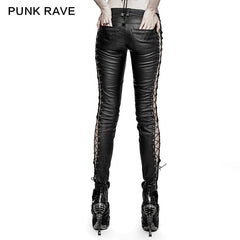 K-274 New Unique Design Vertical Striped Binding Side Punk Pants?-??Punk Rave Clothing