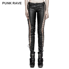 K-274 New Unique Design Vertical Striped Binding Side Punk Pants?-??Punk Rave Clothing