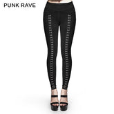 K-276 Super Slim Split Metal Buckle Decoration Split Tights Punk Pants?-??Punk Rave Clothing