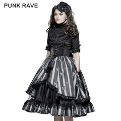 LQ-078 New Design black Butterfly Stripe Lovely Canvas Lolita Style Gothic Skirt?-??Punk Rave Clothing