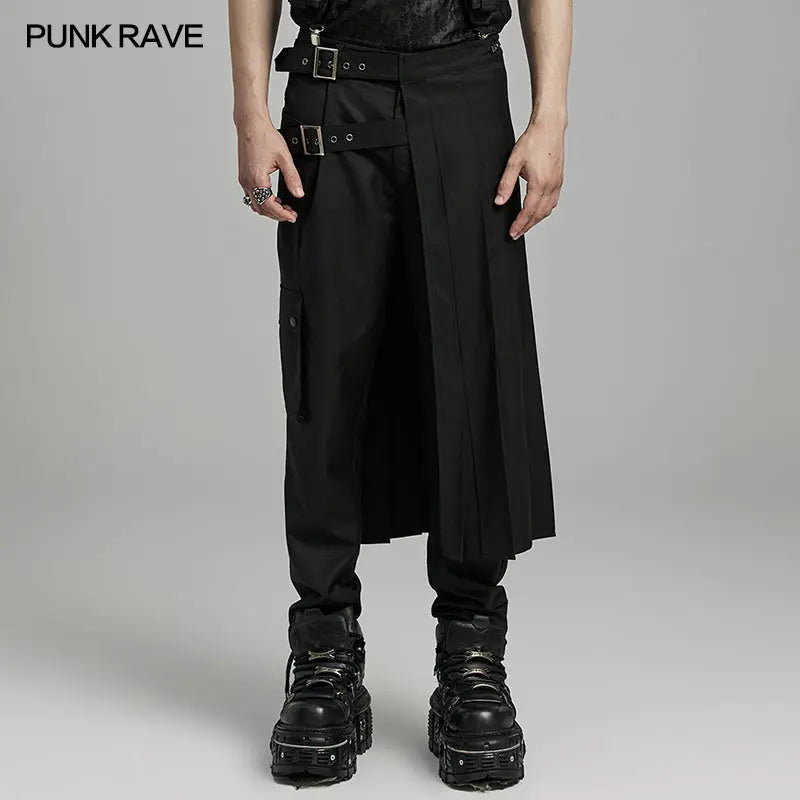 Adjustable Waist Loop Strap WQ-736BQM Asymmetrical Punk Skirt?-??Punk Rave Clothing