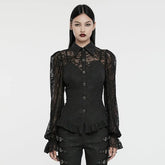 Wholesale Exquisite Dark Balloon Sleeve WY-1580CCF Gothic Lace Shirt?-??Punk Rave Clothing