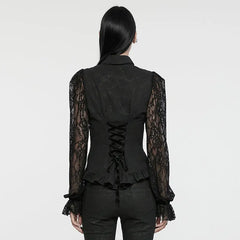 Wholesale Exquisite Dark Balloon Sleeve WY-1580CCF Gothic Lace Shirt?-??Punk Rave Clothing