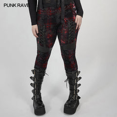 DK-454XCF Dark silhouette vase velvet Leggings?-??Punk Rave Clothing