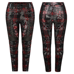 DK-454XCF Dark silhouette vase velvet Leggings?-??Punk Rave Clothing