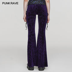 DK-567XCF Goth Dark Texture Jacquard Flare Pants?-??Punk Rave Clothing