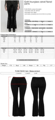 DK-640XCF Velvet Flared Gothic Pants With Embroidered Side Panels?-??Punk Rave Clothing