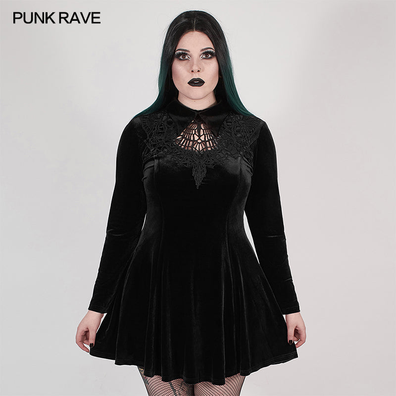 DQ-509LQF Goth dark night vines dress?-??Punk Rave Clothing