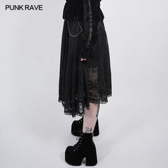DQ-512BQF Dark night Gothic Lace Skirt?-??Punk Rave Clothing