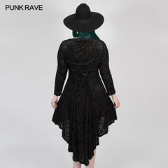 DQ-517LQF Gothic abyss burnt flower dress?-??Punk Rave Clothing