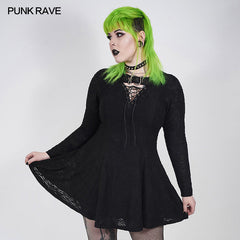 DQ-526LQF PUNK Mystery Long Sleeve Dress?-??Punk Rave Clothing