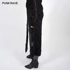 DQ-530BQF Swallow tail velvet slit skirt?-??Punk Rave Clothing