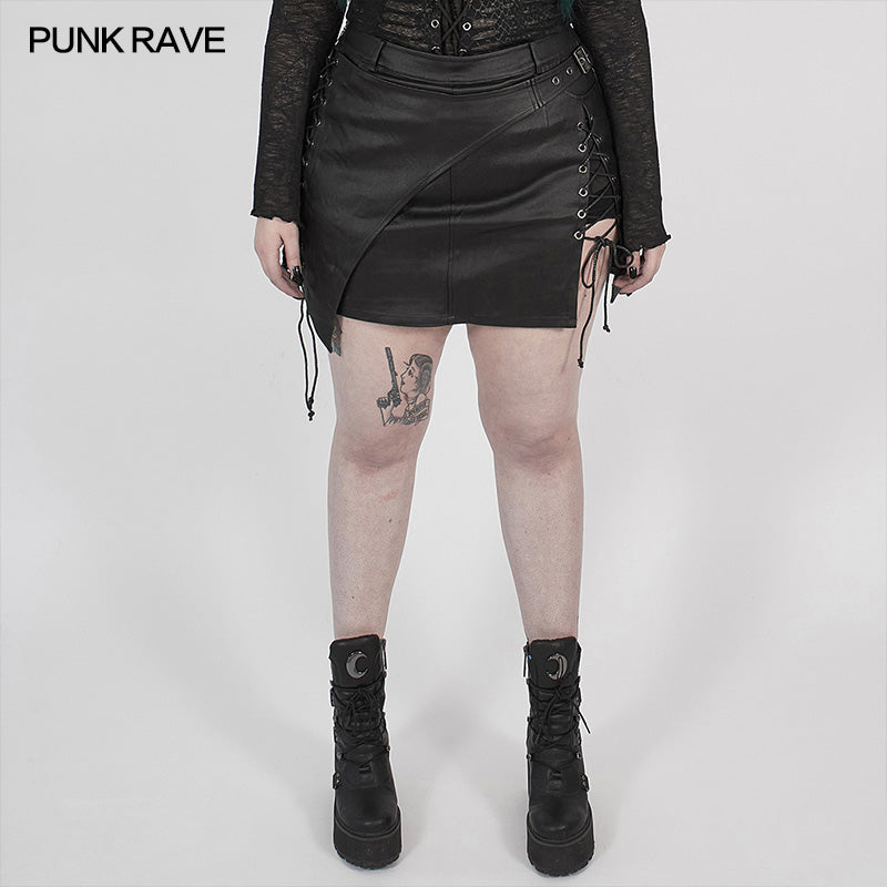DQ-532BQF Irregular Steampunk Half Skirt?-??Punk Rave Clothing