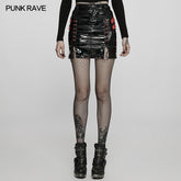 DQ-578BQF Punk sexy PU skirt?-??Punk Rave Clothing