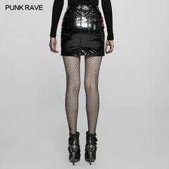DQ-578BQF Punk sexy PU skirt?-??Punk Rave Clothing