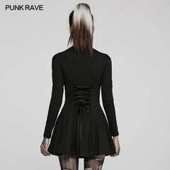 DQ-581LQF Goth long sleeve daily wear dress?-??Punk Rave Clothing