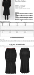 DQ-635BQF Gothic Skirt Maxi Ruched Black Mystic Eveningwear