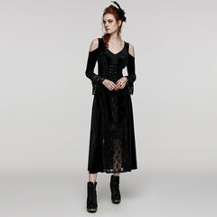 DQ-664LQF Goth sexy lace dress?-??Punk Rave Clothing