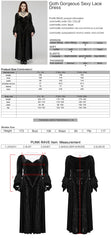 DQ-722LQF Elegant Black Gothic Lace Long-Sleeve Dress?-??Punk Rave Clothing