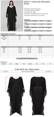 DQ-724LQF Gothic Lace V-Neck Batwing Sleeve Long Black Dress?-??Punk Rave Clothing