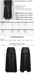 DQ-744BQF Gothic Lace Overlay Asymmetrical Maxi Skirt?-??Punk Rave Clothing