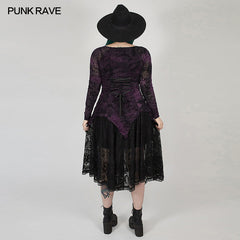 DT-667TCF Gothic gorgeous V-neck dress?-??Punk Rave Clothing