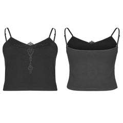 DT-679BXF Sexy gothic velvet flower camisole?-??Punk Rave Clothing