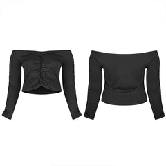 DT-725TCF Gothic Long Sleeve Knit T-Shirt?-??Punk Rave Clothing