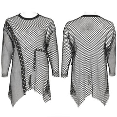 DT-728TCF Goth plus size womens loose mesh T-Shirt?-??Punk Rave Clothing