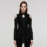 DT-794TCF Goth Drop-Neck Daily T-Shirt?-??Punk Rave Clothing