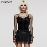 DT-821DDF Goth embossed velvet camisole?-??Punk Rave Clothing