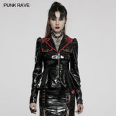 DY-1387XDF Goth sexy patent leather jacket?-??Punk Rave Clothing
