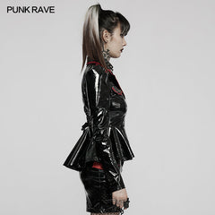 DY-1387XDF Goth sexy patent leather jacket?-??Punk Rave Clothing