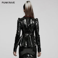 DY-1387XDF Goth sexy patent leather jacket?-??Punk Rave Clothing