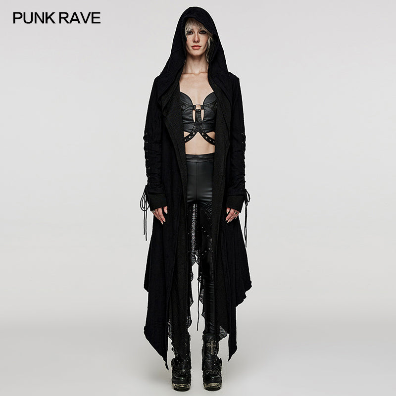 DY-1498ZCF Goth decadent layered long coat?-??Punk Rave Clothing