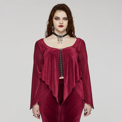 DY-1624XDF Gothic Elegance Layered Long Sleeve Mesh Shirt?-??Punk Rave Clothing