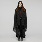 DY-1629DPF Gothic Lace Hooded Cloak Drape Sleeve Coat?-??Punk Rave Clothing