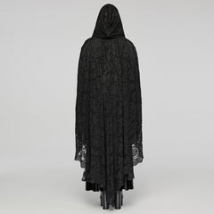 DY-1629DPF Gothic Lace Hooded Cloak Drape Sleeve Coat?-??Punk Rave Clothing