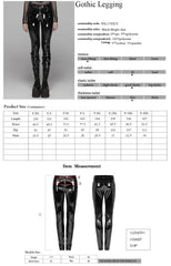 WK-378XCF Glossy Black Vinyl Gothic Pants with Straps and Buckles
