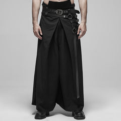 WK-413XCM Mens Gothic Warrior Pants with Adjustable Leather Straps?-??Punk Rave Clothing
