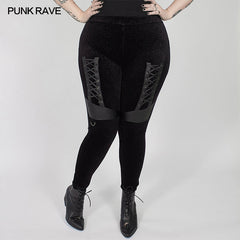 DK-454DQF Dark silhouette vase velvet Leggings?-??Punk Rave Clothing